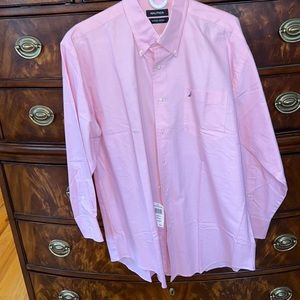 Men’s Pink  Nautica  Dress Shirt Size 16 1/2 -32/33